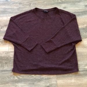 Ellen Tracy Marled Burgundy Pullover Batwing Sweater